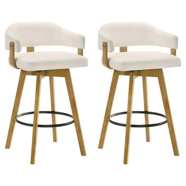 Callah Bar Height Bar Stool Set of 2 In Amber Glow and White