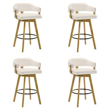 Callah Bar Height Bar Stool Set of 4 In Amber Glow and White