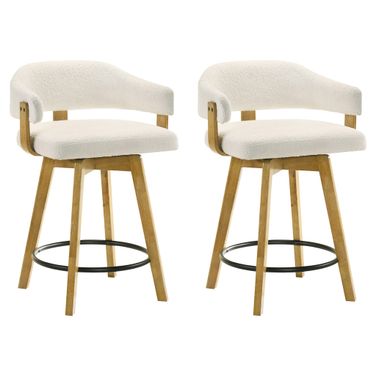 Callah Counter Height Bar Stool Set of 2 In Amber Glow and White