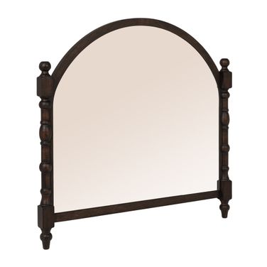 Callahan Arched Wall Mirror with Dowel Frame In Walnut