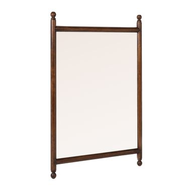 Callahan Rectangular Wall Mirror with Dowel Frame In Walnut