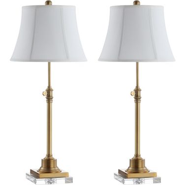 Callen Clear and Brass Gold Table Lamp Set of 2