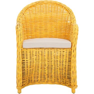 Callista Yellow Wicker Club Chair