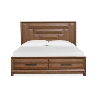 Callisto Queen Panel Storage Bed In Bourbon Brown