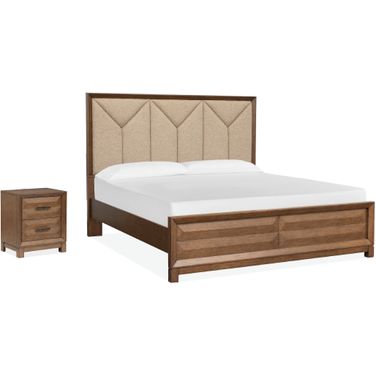 Callisto Upholstered Panel Bedroom Set In Bourbon Brown