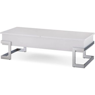 Calnan White and Chrome Lift Top Coffee Table