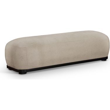 Calum Chenille Fabric Bench In Beige and Black