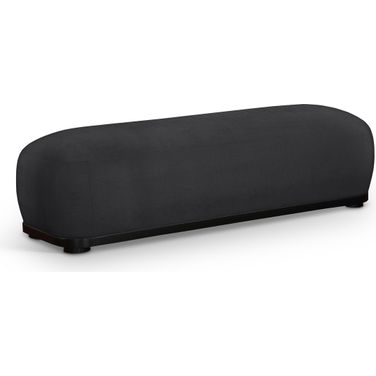 Calum Chenille Fabric Bench In Black