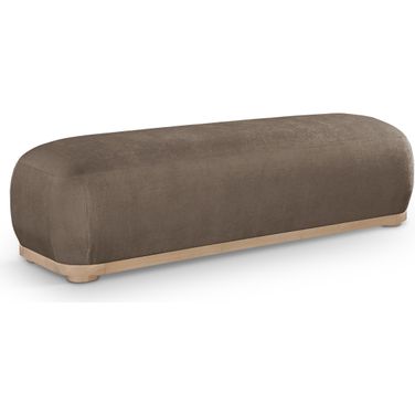 Calum Chenille Fabric Bench In Brown
