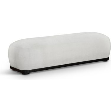 Calum Chenille Fabric Bench In Cream and Black