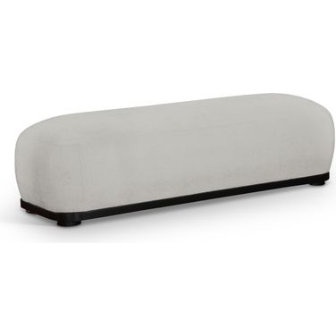 Calum Chenille Fabric Bench In Grey