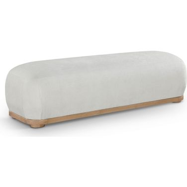 Calum Chenille Fabric Bench In Natural