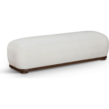 Calum Chenille Fabric Bench In Walnut