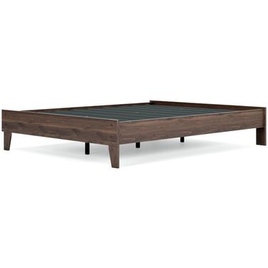Calverson Mocha Queen Platform Bed without Headboard
