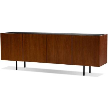 Calvin Black Marble Top With Walnut Doors Buffet