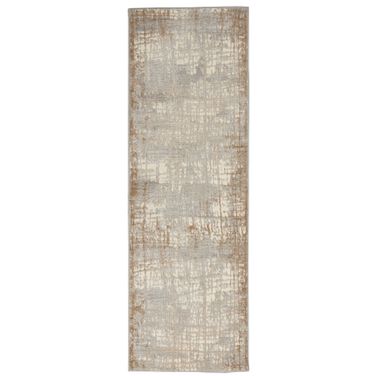 Calvin Klein Rush 2'3" x 7'3" Indoor Rug In Ivory and Taupe