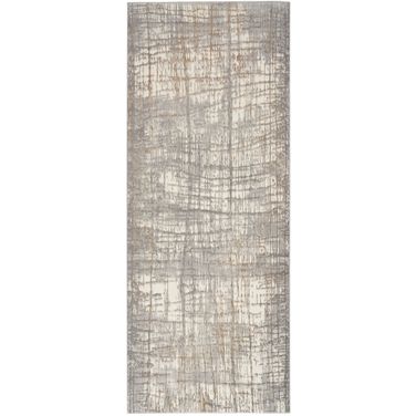 Calvin Klein Rush 2'3" x 7'3" Modern Indoor Rug In Ivory Grey
