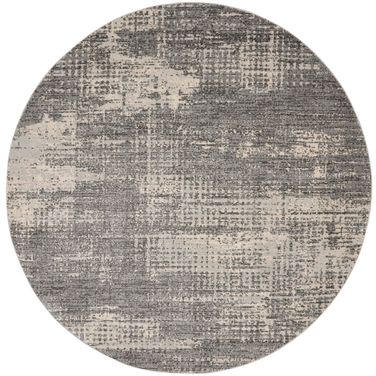 Calvin Klein Rush 8' x 8' Round Modern Indoor Rug In Grey and Beige