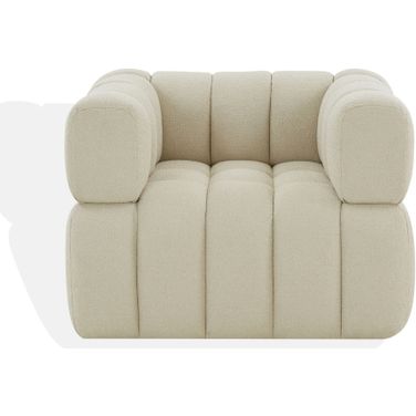 Calyna Boucle Accent Chair In Light Grey