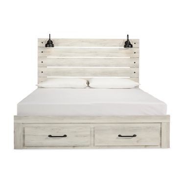 Cambeck King Panel Storage Bed In White Wash
