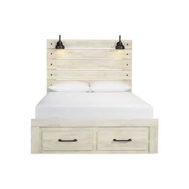Cambeck Queen Panel Storage Bed In White Wash