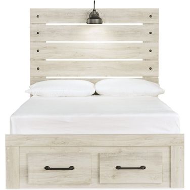 Cambeck Whitewash Full Panel Storage Bed