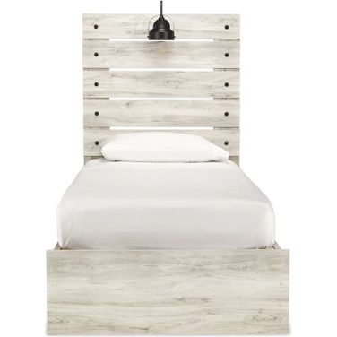 Cambeck Whitewash Twin Panel Bed with Two Underbed Storage