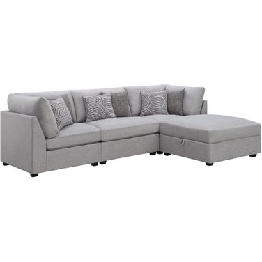 Cambria 4-piece Modern Upholstered Modular Sectional Grey