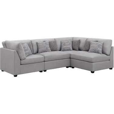 Cambria 4-piece Upholstered Modular Sectional Grey