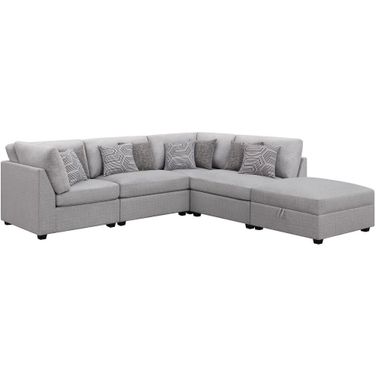 Cambria 5-piece Upholstered Modular Sectional Grey