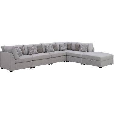 Cambria Modern 6-piece Upholstered Modular Sectional Grey