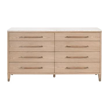 Bronze Bay Cambria 8 Drawer Double Dresser In Natural Oak