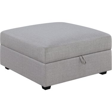 Cambria Upholstered Square Storage Ottoman Grey