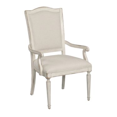 Cambric Daniella Upholstered Arm Chair Set of 2 In Creme and White
