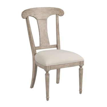 Cambric Maeve Wood Back Side Chair Set of 2 In Creme and Natural
