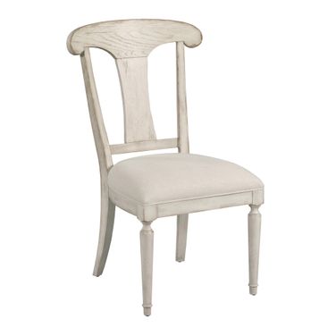 Cambric Maeve Wood Back Side Chair Set of 2 In Creme and White