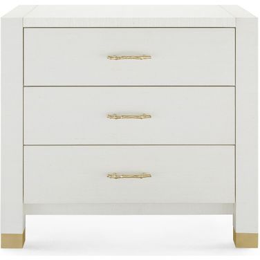 Camden 3-Drawer Side Table In Sand White