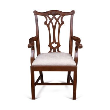 Camden Arm Chair In Mahogany and Cream