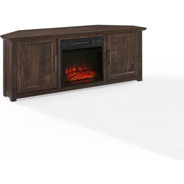 Camden Corner Fireplace TV Stand For 65+ Inch TVs In Dark Walnut