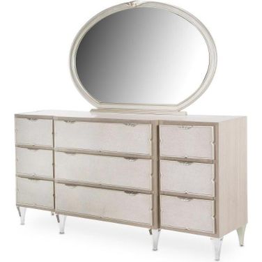 white christmas dresses Antonella - Upholstered Dresser Mirror main image 1