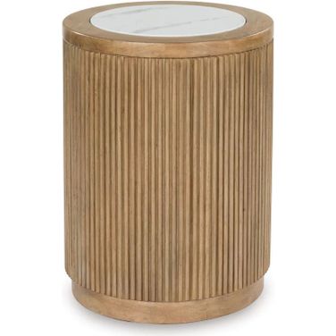 Camdill End Table In Light Brown and White