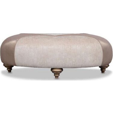 Camelia Oval Cocktail Ottoman In Oro Bright Gold