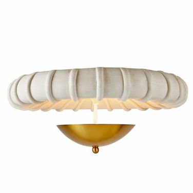 Camella Flush Mount In Ivory And Gold