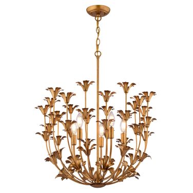 Camellia 23.5 Inch 5 Light Pendant In Gilded Gold