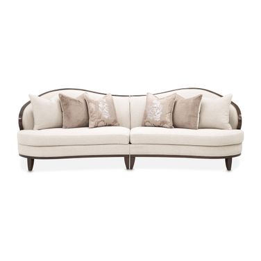 Camellia Field 2-Piece Chenille Sofa In Linen and Warm Pecan
