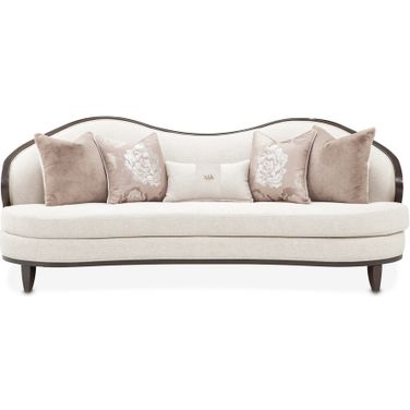 Camellia Field Chenille Sofa In Linen and Warm Pecan