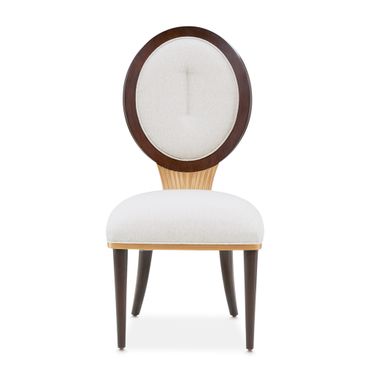 Camellia Field Dining Side Chair Set of 2 In Linen and Warm Pecan