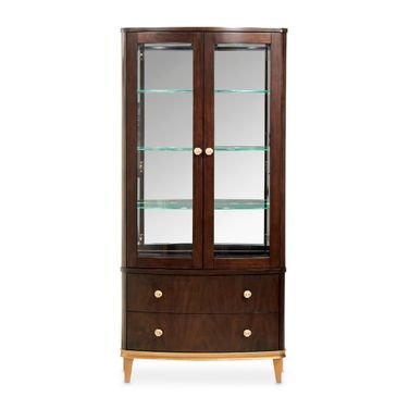 Camellia Field Display Cabinet In Warm Pecan