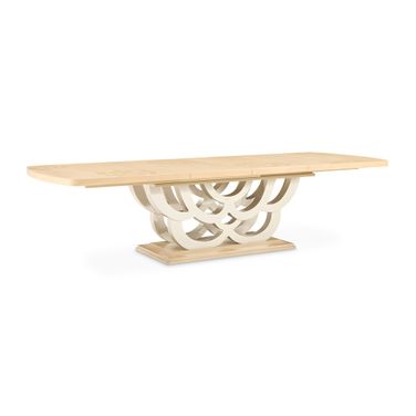 Camellia Field Rectangular Pedestal Dining Table In Caramel