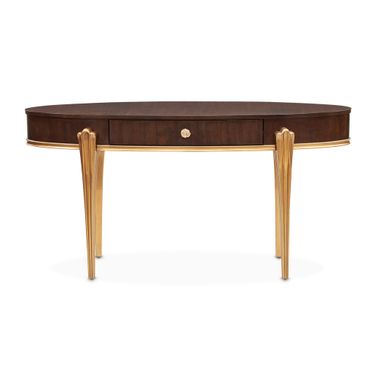 Camellia Field Vanity Desk In Warm Pecan